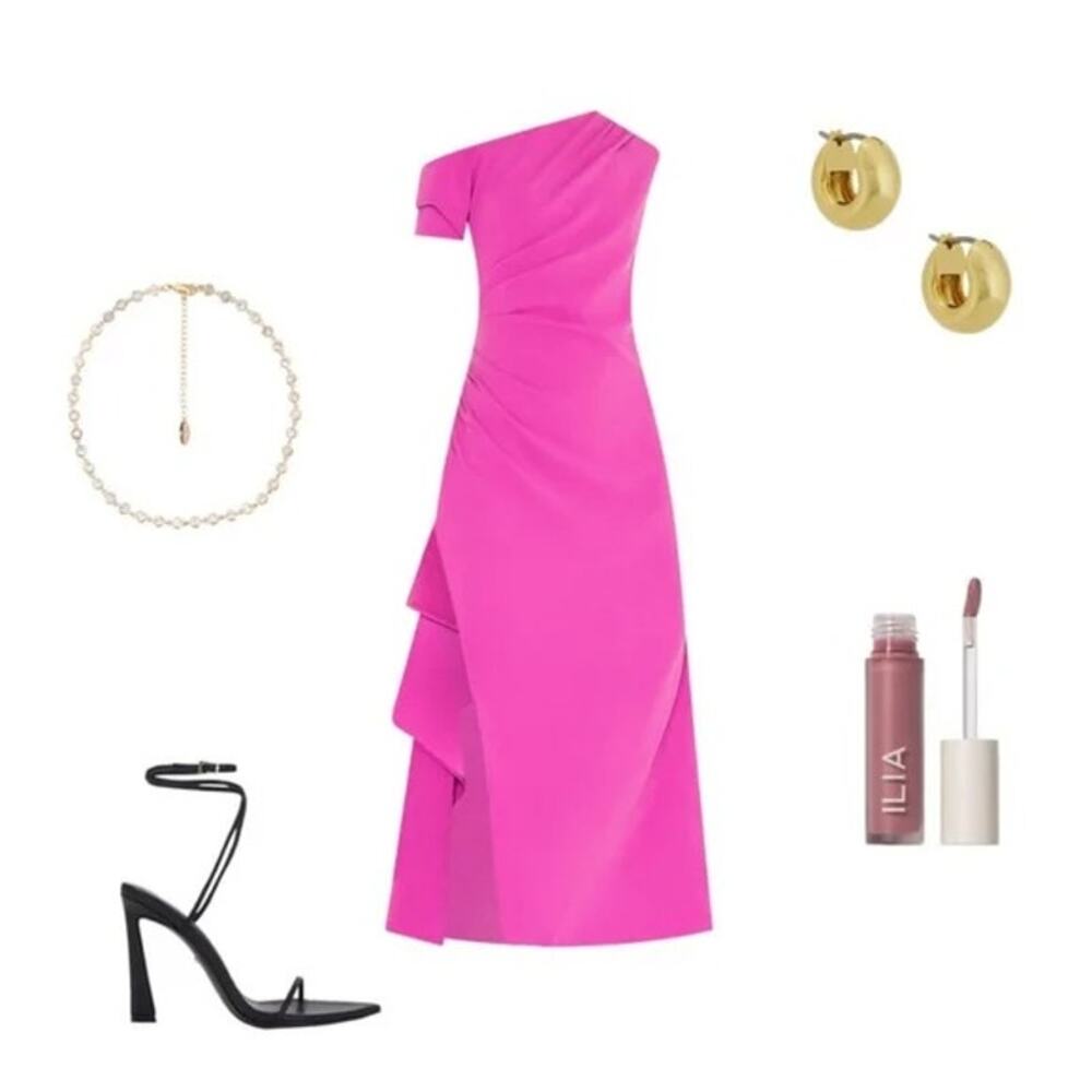 NWT REVOLVE Elliatt 'Gwenyth' One Shoulder High Slit Dress in Orchid Size Medium - Picture 2 of 5